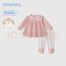 JELLYBABY儿童长裤套装秋装新款女童长袖娃娃衫打底裤两件套女宝宝衣服 粉色 90 实拍图