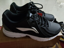 李宁运动鞋男鞋轻便透气网面拼接缓震跑步鞋黑色低帮软底休闲慢跑鞋 【秋冬款防护革面】黑色/铁青灰(009款)-6 42 实拍图