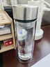 富光双层玻璃杯大容量带茶隔水杯高硼硅泡茶杯子商务男士办公杯320ml 实拍图