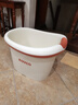 日康（rikang）泡澡桶 儿童洗澡桶婴儿游泳桶家用浴缸浴桶赠浴凳米色 X1002-2 实拍图