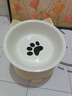 甜浪海猫碗陶瓷猫粮碗狗碗猫食盆猫咪喝水碗高脚斜口防打翻护颈喂食碗 实拍图
