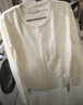 马登工装美式300G重磅纯棉T恤男米白色圆领长袖春秋打底衫男士卫衣 米白色 XL 实拍图