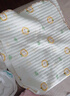 棉加加（Cotton++）纱布浴巾6层婴儿纯棉宝宝全棉100%新生儿童3-6-12岁洗澡包被裹巾 花兔绿【a类6层一体超柔110*110 cm拉伸尺寸 实拍图