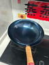 章丘铁锅正宗手工锻打铁锅无涂层物理不粘锅炒锅老式家用炒菜锅厨具轻音 标准版古法烤蓝（已干烧） 32cm 实拍图
