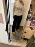 SIINSIIN【专享】阔腿裤女2024加绒裤子垂感休闲简约直筒裤黑色高腰收腹裤 【暖皮加长款】显瘦黑 加绒 L 【120-140斤】 实拍图