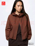 优衣库女装休闲连帽短外套/时尚百搭25秋冬新款479229 37 栗色 XL /165/92A 实拍图