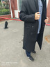 艾梵斯贝新款冬季男士毛呢大衣中长款过膝加厚呢子男款风衣外套韩版潮宽松 黑色(加棉款) L 实拍图