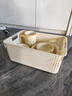 名创优品同款 杂物收纳筐塑料桌面收纳盒厨房橱柜零食玩具整理筐 奶油色高款特大号 实拍图