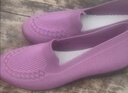 维致老北京布鞋女飞织豆豆鞋聚氨酯底单鞋妈妈鞋 WZ1029 紫色 40  实拍图