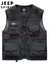 JEEP SPIRIT吉普工装马甲男士春夏季钓鱼背心机能多口袋外套男装 深灰 XL 实拍图