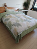 水星家纺四件套床上用品 100%纯棉 全棉印花套件 ins花卉风 被套床单枕套 叶青颜(纯棉-透气舒爽） 1.5米床 床单款 （被套200*230cm） 实拍图