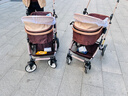 逗逗熊多功能双胞胎婴儿推车轻便高景观可坐可躺拆分折叠双人儿童手推车 豪华版卡其色【可拆分双胞胎】 实拍图