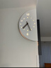 普赛克2025新款现代简约客厅拐角双面挂钟家用静音转角时钟餐厅钟表挂墙 大号+声控灯款+摇摆【千城墨白】 实拍图
