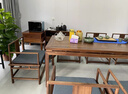 老榆木茶桌复古茶台原木餐桌家用实木书桌长桌椅新中式束腰马蹄桌 1.8米马蹄桌+1主椅+2客椅+2凳 实拍图