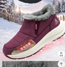 足力健老人鞋加绒羊毛靴中老年防寒保暖雪地靴棉鞋冬季女鞋 8689K酒红38 实拍图