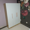 束寻【上门安装】衣柜现代简约实木挂衣杆经济型简易组装出租房卧室 两门80*40*180暖白+胡桃色 自行安装 实拍图