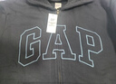 GAP男女装2025秋季新款LOGO仿羊羔绒宽松连帽衫卫衣美版 灰黑色 M 美码  L亚洲码180/96A 实拍图