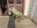小魔四挡折叠躺椅 户外折叠椅露营椅子便携午休椅午睡床带脚托 绿 实拍图