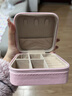 便携旅行皮质简约首饰盒带盖整理耳钉耳环项链大容量饰品收纳盒 皮质收纳盒【粉色】 实拍图