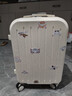 袋鼠（KANGAROO）多功能行李箱男女高颜值结实耐用学生旅行万向轮拉杆箱密码锁皮箱 奶白色【多功能加厚抗摔】 22英寸 【短途旅游】 实拍图