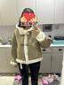 百图betu女装冬季新款短外套皮毛一体仿羊羔绒保暖外套女2411T65 卡其色 L 实拍图