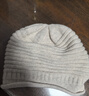 CACUSS纯羊毛帽子女秋冬保暖毛线帽女士针织帽户外包头帽堆堆帽 米色 实拍图