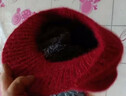 冬季妈妈中老年老太太加绒加厚针织毛线保暖女士南瓜贝雷帽子短檐 酒红色-一个装 实拍图