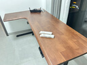 木藝生转角双电机电动升降电脑桌家用办公双人L型桌子工作台拐角书桌 双电2节插排左拐角3cm实木胡桃色 1.8*1.1M(升级加强版收纳横梁) 实拍图