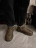 CDGLVCK&LEER意大利风品牌棉鞋男冬季羊皮毛一体防水防滑光面加厚加绒雪地靴 复古山茶色(防水牛皮) 42 (偏小一码，请拍大一码) 奢侈品牌 实拍图