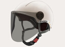 雅迪电动车新国标3C头盔 电瓶车头盔摩托车自行车头盔四季男女通用 3C新国标头盔 米色（赠送茶色长镜片） 实拍图