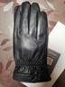 美洲野牛真皮手套男士棉羊皮手套触屏男长款冬季保暖防风骑行新年礼物男 黑色 XXL 实拍图