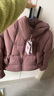 坦博尔泡芙连帽羽绒服女短款韩版面包服小个子秋冬外套TBF530360D 冷玫紫 XS (155)（建议体重110斤内） 实拍图