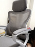 朗域轩品人体工学电竞椅人工力学座椅久坐护腰宿舍游戏电脑椅子可躺写字椅 【4级气杆】可后躺+乳胶-白灰 120-155度(含) 联动扶手 四向腰托 实拍图