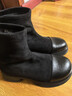 卓诗尼短靴女2025年冬新款弹力袜靴厚底增高春秋单靴子加绒瘦瘦马丁靴女 黑色（绒里） 38 实拍图