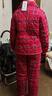 多俏美纯棉夹棉睡衣女加厚保暖加棉袄全棉冬天大码红色家居服本命年套装 TG66046|女套装 M 实拍图