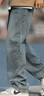 Homlean美式水洗牛仔裤男秋冬高街宽松直筒阔腿长裤子HS05复古蓝加绒S 实拍图