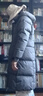 黑冰户外女连帽中长款鸭绒羽绒服冬季防风保暖羽绒服 FAF8958 深灰 M 实拍图