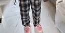 唐狮（TonLion）2024女休闲显瘦松紧格纹加绒休闲裤 黑色调 L  实拍图