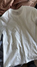 Mr.Bu布先生明星同款男士长袖T恤春秋季小白T情侣内搭打底衫纯色衣服 圆领-皓月白 M (170) 实拍图