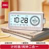 得力（deli）可视化智能闹钟计时器 学生专用起床神器背光床头钟时钟温度计 开学升学季必备礼物 LE107 白色 实拍图
