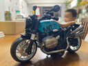 卡威（KIV）摩托车玩具男孩仿真合金机车模型赛车儿童回力玩具车 复古拿铁 蓝 实拍图