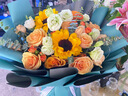 艾斯维娜鲜花速递向日葵混搭花束生日礼物全国同城配送 向日葵香槟韩式花束 实拍图
