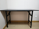 可折叠电脑桌学生书桌家用卧室简易台式小型出租屋学习写字办公桌 黑胡桃色黑架120*60*75单层加杠 实拍图