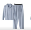 蕉内301H睡衣男女士纯棉情侣家居服长袖套装吸湿速干春秋季软棉棉内衣 【男士】雪蓝 M 实拍图