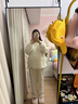 幸棉（LUCKMEEY）麻花绒珊瑚绒家居服套装男女睡衣长毛绒保暖可外穿情侣防静电套头 女款奶油白 L （女110-140斤/男120-140斤） 实拍图