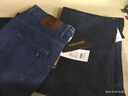 罗蒙（ROMON）男士牛仔裤男秋冬商务休闲裤男弹力直筒男裤厚款深档直筒长裤高腰 深蓝+浅蓝【春秋】 厚款 33 【腰围2尺6建议135-145斤】 实拍图