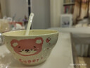 可爱葫芦陶瓷家用奶油饭碗少女心网沙拉卡通手绘高颜值心碗大容量 蜂蜜熊一碗一勺（2色随机） 实拍图