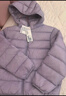 优衣库童装男童女童高级轻型羽绒连帽外套帽子可拆卸471377 71 浅蓝紫色 130 实拍图