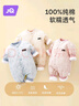 婧麒（JOYNCLEON）婴儿连体衣新生儿衣服秋冬保暖夹棉哈衣满月宝宝内衣纯棉连体衣 大树粉【优选精梳棉】 90cm 实拍图