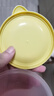 【马卡龙盖】食物收纳保鲜盒密封圆形冰箱收纳盒谷物零食蔬菜水果 密封保鲜盒黄色 1个 实拍图